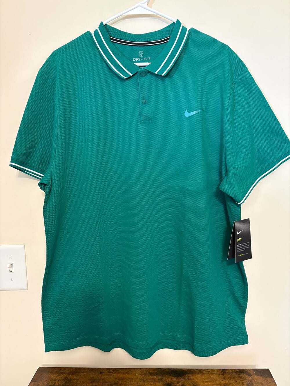Nike Court Dri-FIT Slim Fit Tennis Polo Shirt Green Size XL NWT